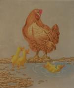 Hen with Ducks   (ARTS AND CRAFTS)