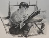 "The Print Maker"  (Beggy Bacon at work)