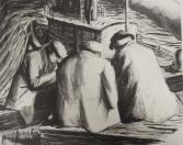 "Three Men on a Dock"