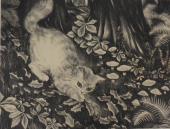 "Kitten and Falling Leaves"