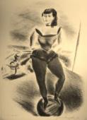 "Circus Performer Balanced on a Ball"  (Circus Ball Rider)