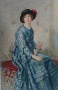 Woman in Blue Dress