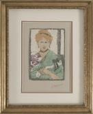 "Woman With a Fan"    (ARTS AND CRAFTS)